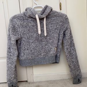 women’s holster fuzzy cropped sweatshirt